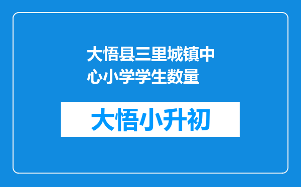 大悟县三里城镇中心小学学生数量