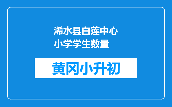 浠水县白莲中心小学学生数量
