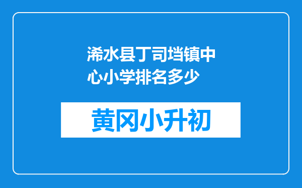 浠水县丁司垱镇中心小学排名多少