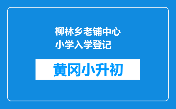 柳林乡老铺中心小学入学登记
