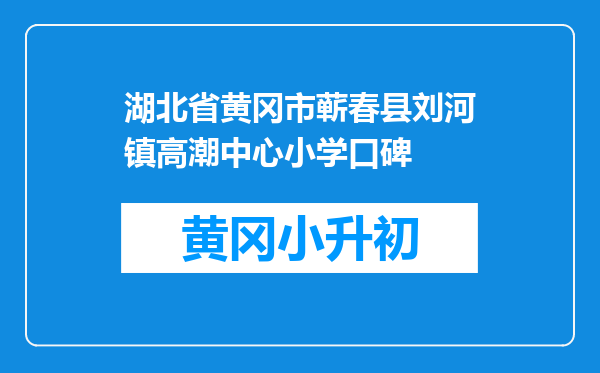 湖北省黄冈市蕲春县刘河镇高潮中心小学口碑