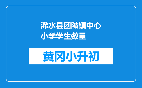 浠水县团陂镇中心小学学生数量