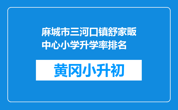 麻城市三河口镇舒家畈中心小学升学率排名