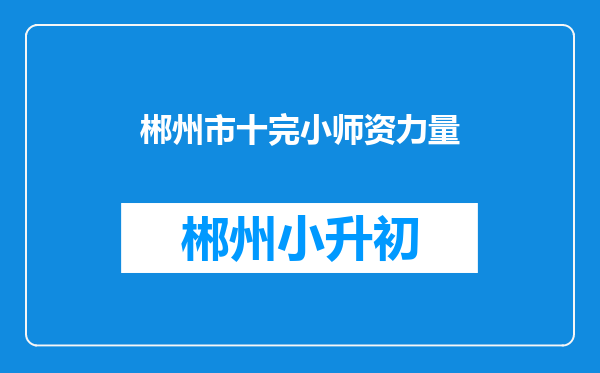 郴州市十完小师资力量