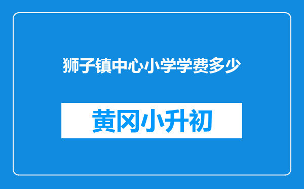 狮子镇中心小学学费多少