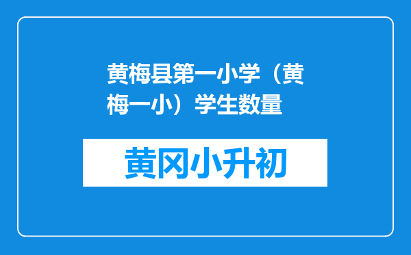 黄梅县第一小学（黄梅一小）学生数量