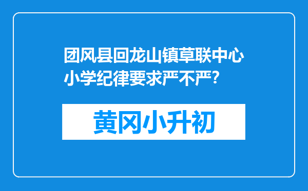 团风县回龙山镇草联中心小学纪律要求严不严？