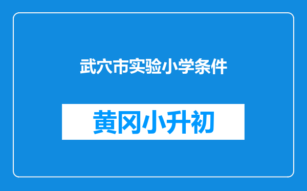 武穴市实验小学条件