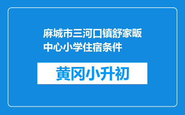 麻城市三河口镇舒家畈中心小学住宿条件