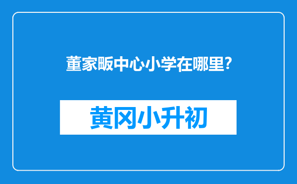董家畈中心小学在哪里？