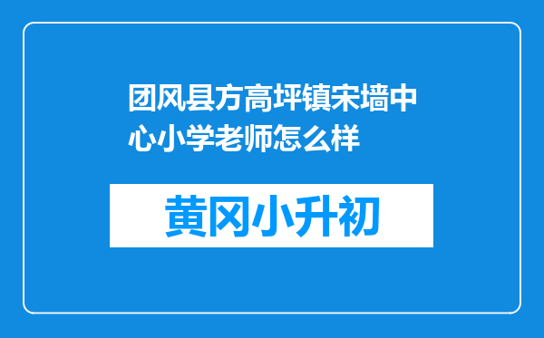 团风县方高坪镇宋墙中心小学老师怎么样