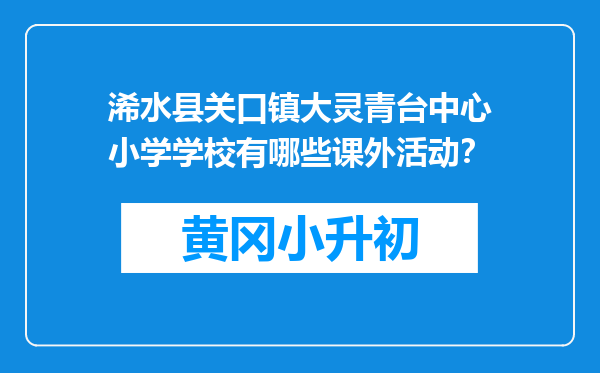 浠水县关口镇大灵青台中心小学学校有哪些课外活动？