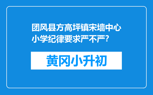 团风县方高坪镇宋墙中心小学纪律要求严不严？