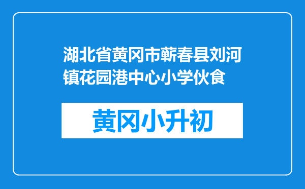 湖北省黄冈市蕲春县刘河镇花园港中心小学伙食