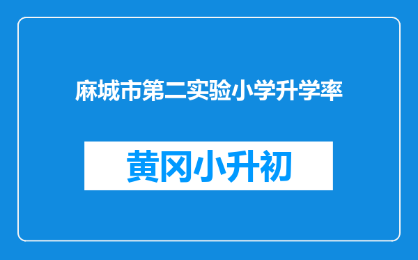 麻城市第二实验小学升学率