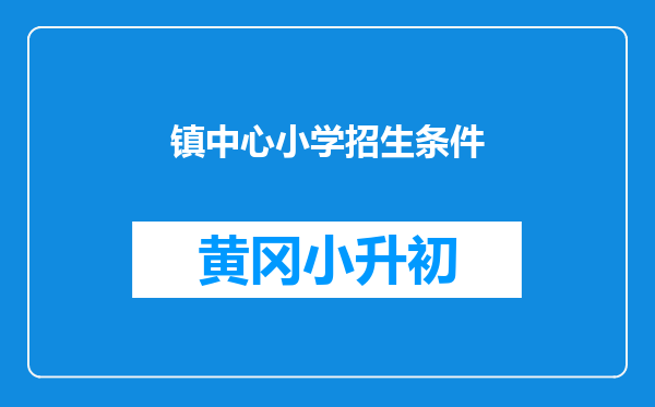 镇中心小学招生条件