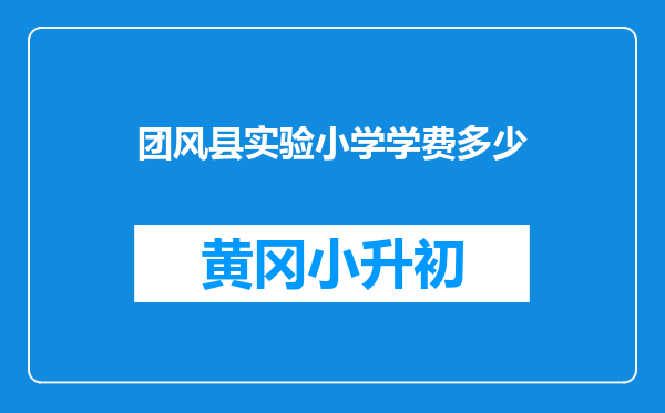 团风县实验小学学费多少
