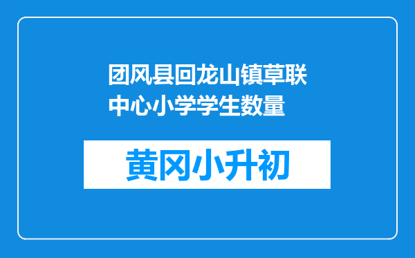 团风县回龙山镇草联中心小学学生数量