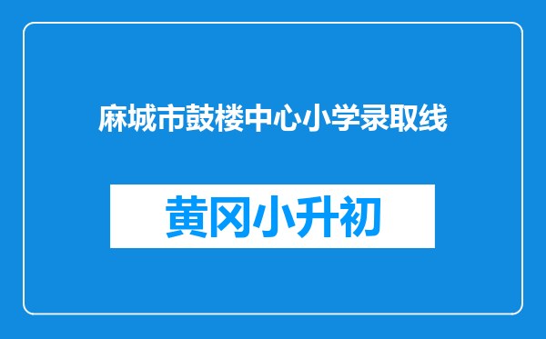 麻城市鼓楼中心小学录取线