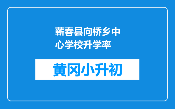 蕲春县向桥乡中心学校升学率