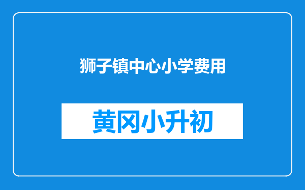 狮子镇中心小学费用