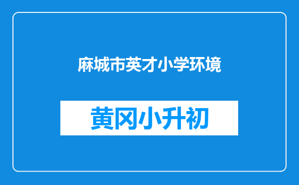 麻城市英才小学环境