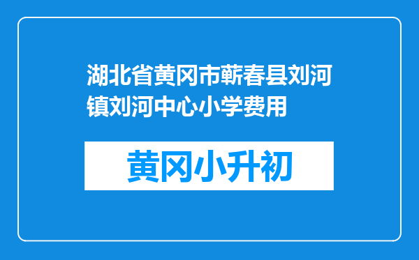 湖北省黄冈市蕲春县刘河镇刘河中心小学费用