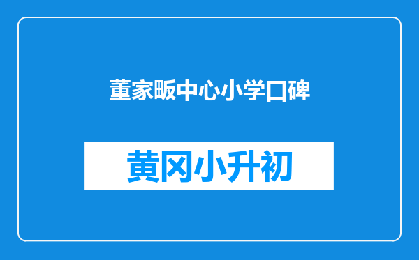 董家畈中心小学口碑