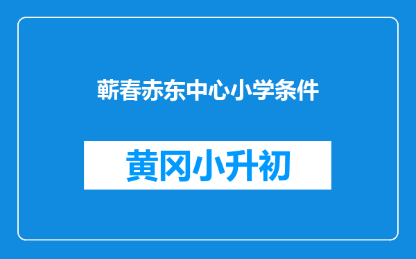 蕲春赤东中心小学条件
