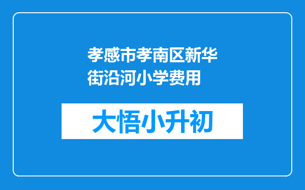 孝感市孝南区新华街沿河小学费用