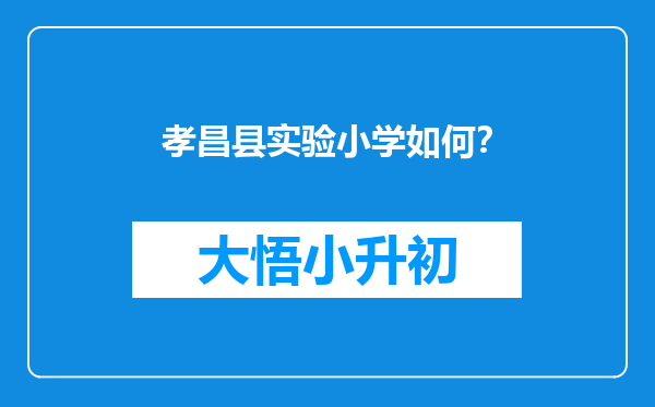 孝昌县实验小学如何？
