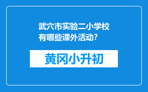 武穴市实验二小学校有哪些课外活动？