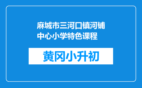麻城市三河口镇河铺中心小学特色课程