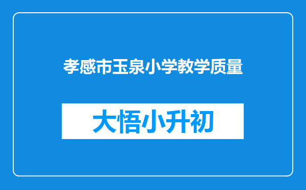 孝感市玉泉小学教学质量
