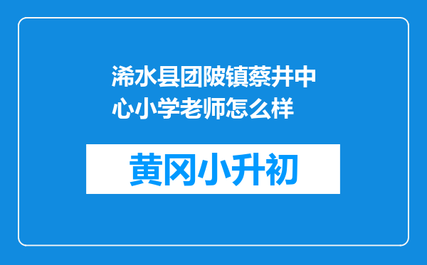 浠水县团陂镇蔡井中心小学老师怎么样