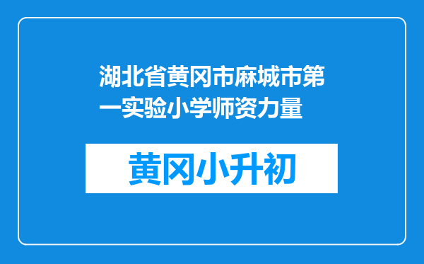 湖北省黄冈市麻城市第一实验小学师资力量
