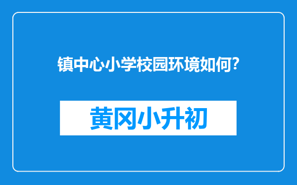 镇中心小学校园环境如何？
