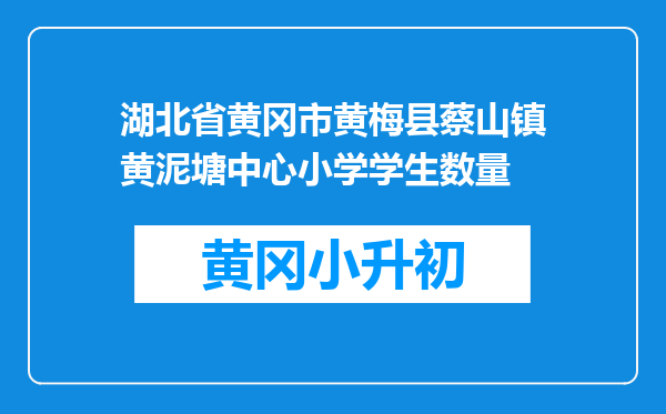湖北省黄冈市黄梅县蔡山镇黄泥塘中心小学学生数量