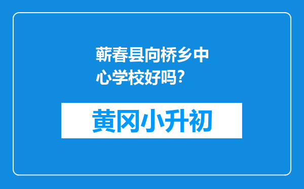 蕲春县向桥乡中心学校好吗？