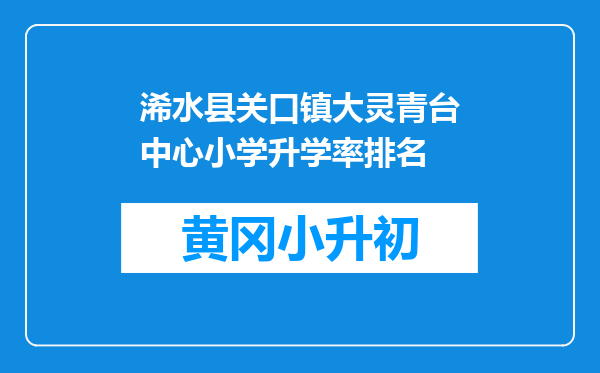 浠水县关口镇大灵青台中心小学升学率排名