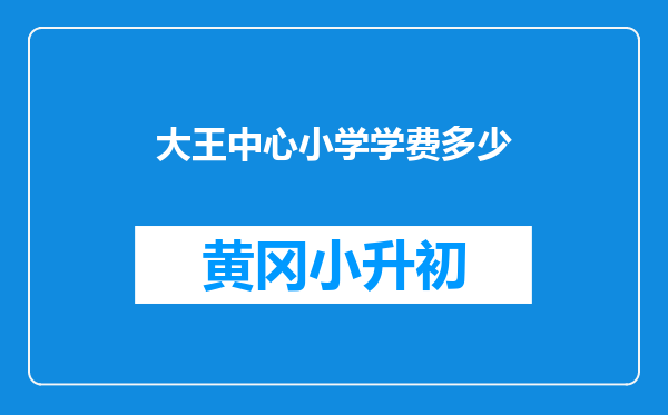 大王中心小学学费多少