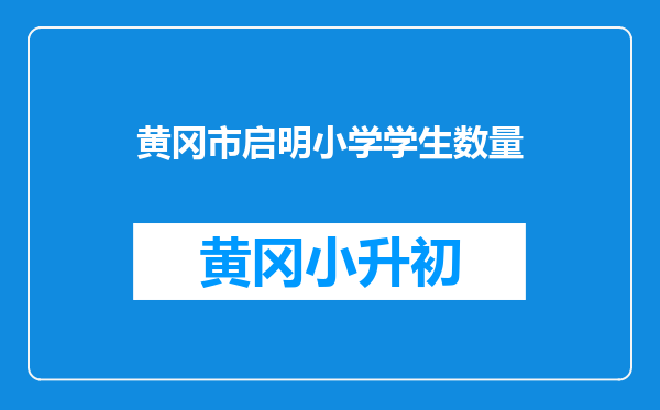 黄冈市启明小学学生数量