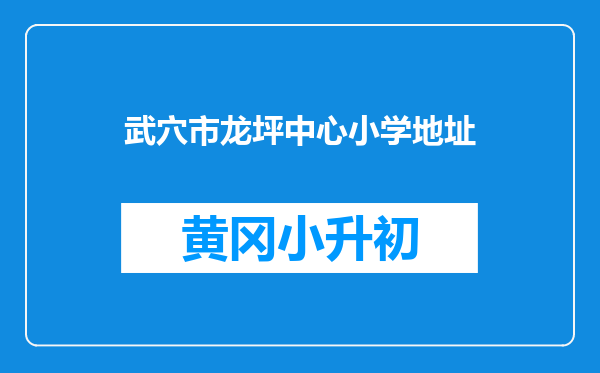 武穴市龙坪中心小学地址