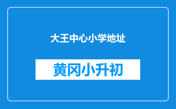 大王中心小学地址