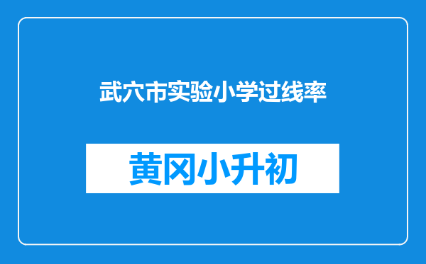武穴市实验小学过线率