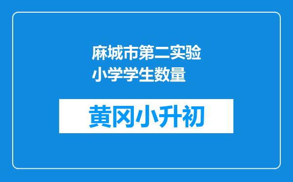 麻城市第二实验小学学生数量