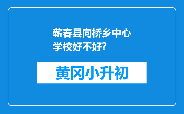 蕲春县向桥乡中心学校好不好？