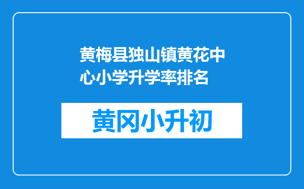 黄梅县独山镇黄花中心小学升学率排名