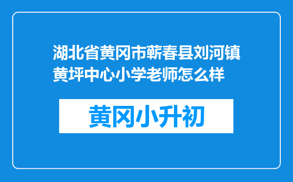 湖北省黄冈市蕲春县刘河镇黄坪中心小学老师怎么样