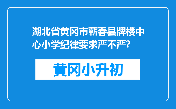 湖北省黄冈市蕲春县牌楼中心小学纪律要求严不严？